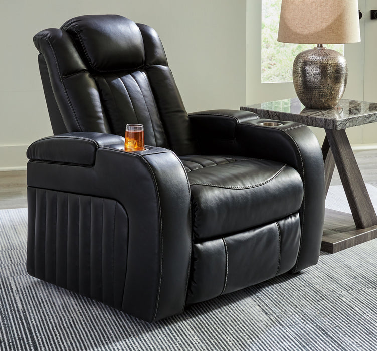 Caveman Den - Midnight - Power Recliner/ Adj Headrest - Simple Home Plus