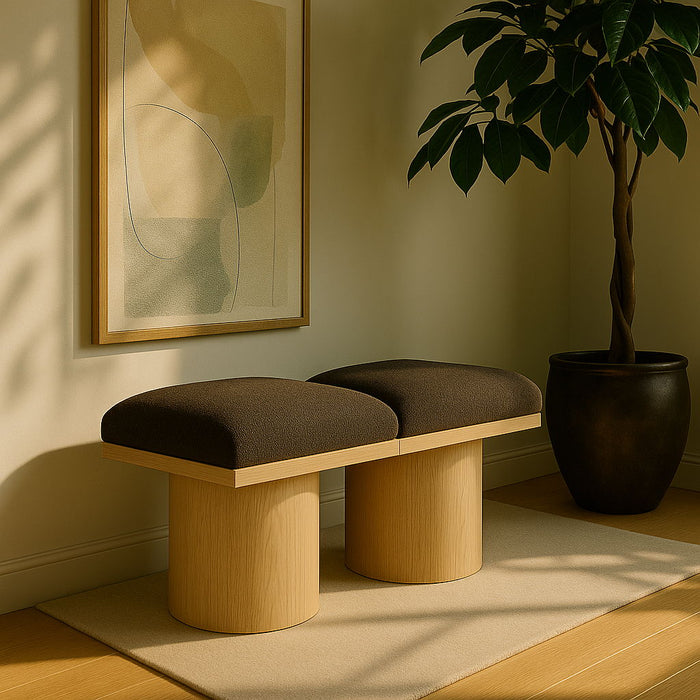 Pavilion - 2 Piece Modular Bench With Natural Base - Simple Home Plus