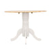 Allison - Drop Leaf Round Dining Table - Natural Brown And White - Simple Home Plus