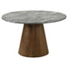 Franklin - 5 Piece Round Dining Table Set - Gray And Dark Oak - Simple Home Plus