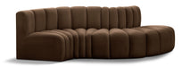 Arc - Velvet 4 Piece L-Shaped Modular Sofa - Simple Home Plus