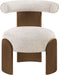 Calder - Linen Textured Fabric Upholstered Accent Chair - Painted Brown Base - Simple Home Plus