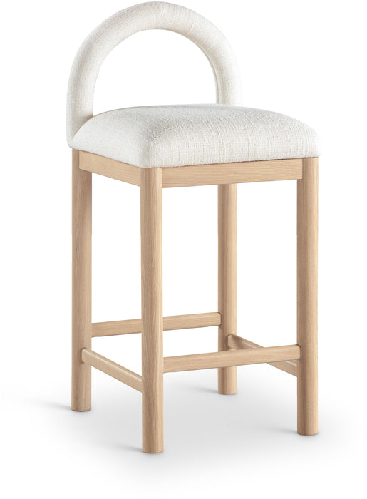 Conrad - Linen Counter Stool With Natural Legs - Simple Home Plus