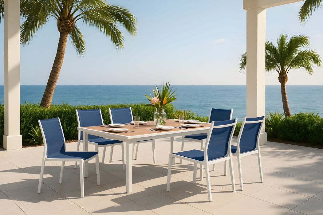 Nizuc - Outdoor Patio Dining Chair With White Frame (Set of 2) - Simple Home Plus