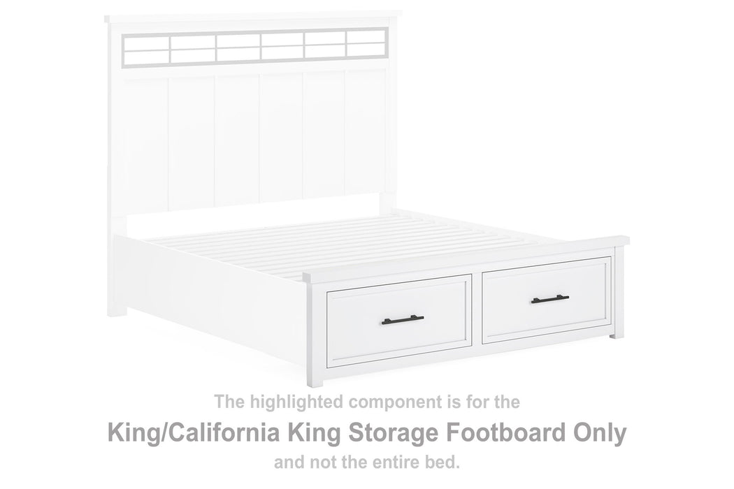 Ashbryn - King/California King Storage Footboard - White / Natural - Simple Home Plus
