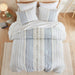 Imani - Cotton Printed Comforter Set With Chenille - White / Navy - Simple Home Plus