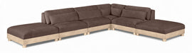 Turin - Chenille Fabric Upholstered Modular Sectional - Brown - Simple Home Plus