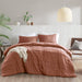 Porter - King Soft Washed Pleated Comforter Set - Clay - Simple Home Plus
