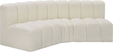 Arc - Faux Leather 3 Piece Modular Corner Sofa - Simple Home Plus
