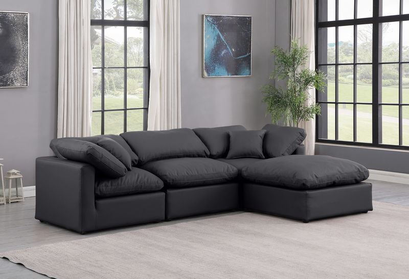 Indulge - Faux Leather 4 Piece Modular Sectional With Chaise
