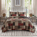 Timber - 3 Piece Full/Queen Reversible Printed Quilt Set - Red/Black - Simple Home Plus