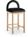 Conrad - Velvet Counter Stool With Natural Legs - Simple Home Plus