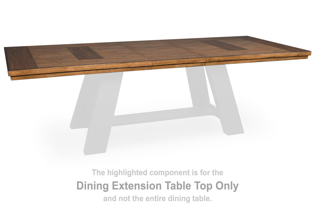 Greddinton - Rectangular Dining Room Extension Table Top - Brown / Black - Simple Home Plus