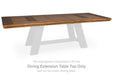 Greddinton - Rectangular Dining Room Extension Table Top - Brown / Black - Simple Home Plus