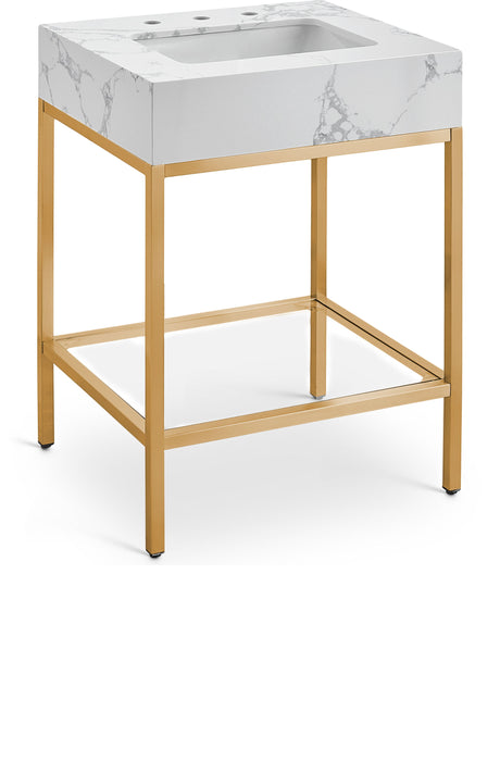 Marmo - Engineered Marble Bathroom Vanity With Gold Base - Simple Home Plus