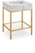 Marmo - Engineered Marble Bathroom Vanity With Gold Base - Simple Home Plus