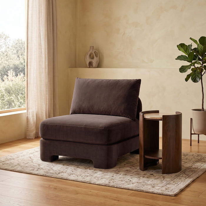 Hammond - Velvet Performance Fabric Upholstered Armless Chair - Simple Home Plus