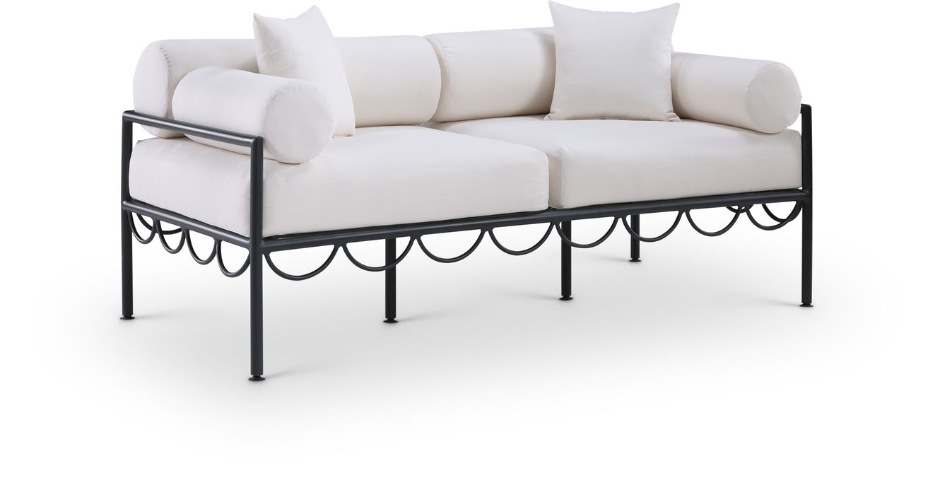 Portofino - Resilient Water Repellent Fabric 69.75" Upholstered Outdoor Patio Loveseat - Simple Home Plus