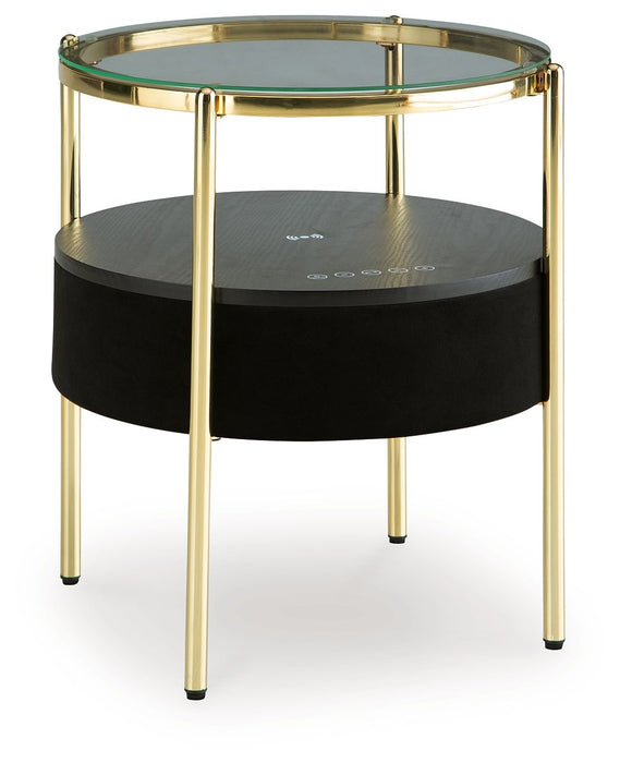 Nedman - Black / Gold Finish - Accent Table With Speaker - Simple Home Plus