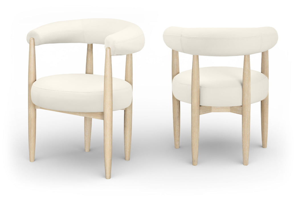 Sable - Vegan Leather Upholstered Dining Chair (Set of 2) - Painted Natural Base - Simple Home Plus