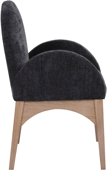 Waldorf - Chenille Dining Arm Chair With Natural Legs - Simple Home Plus