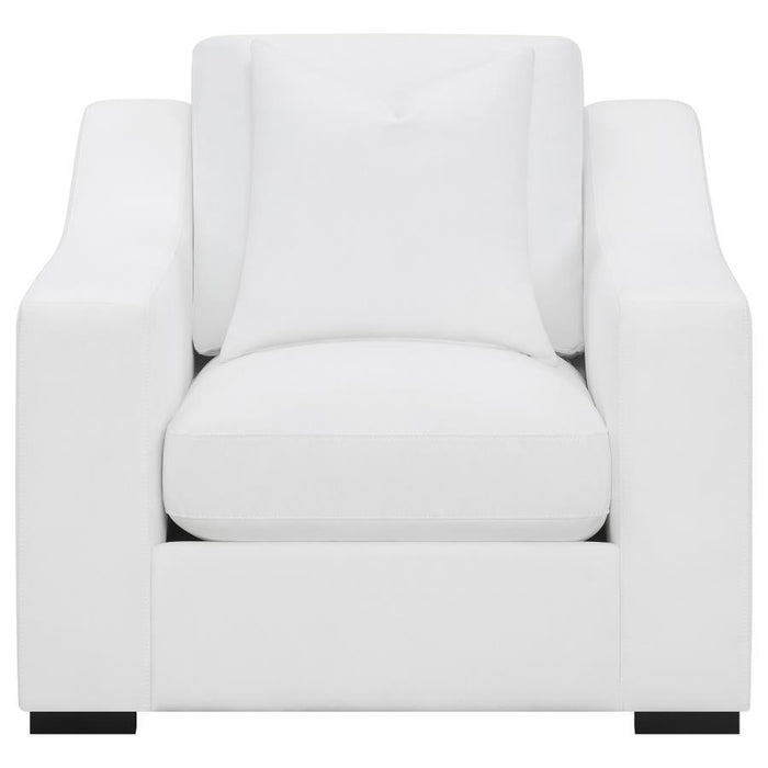 Ashlyn - Upholstered Sloped Arm Accent Chair - White - Simple Home Plus