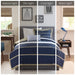 Ashton - Duvet Cover Set - Khaki / Navy - Simple Home Plus