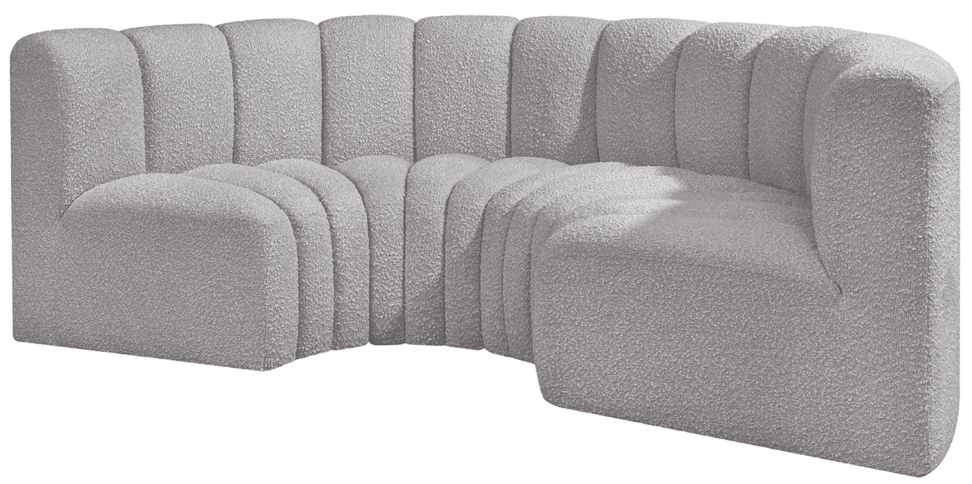 Arc - Boucle Fabric 4 Piece U-Shaped Modular Sofa - Simple Home Plus