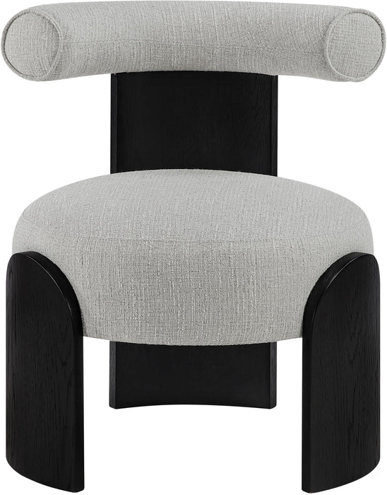 Calder - Linen Textured Fabric Upholstered Accent Chair - Painted Black Base - Simple Home Plus