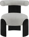 Calder - Linen Textured Fabric Upholstered Accent Chair - Painted Black Base - Simple Home Plus