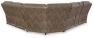 Ravenel - 3-Piece Power Reclining Sectional With Laf Power Reclining Loveseat With Console - Faux Leather - Fossil - Simple Home Plus