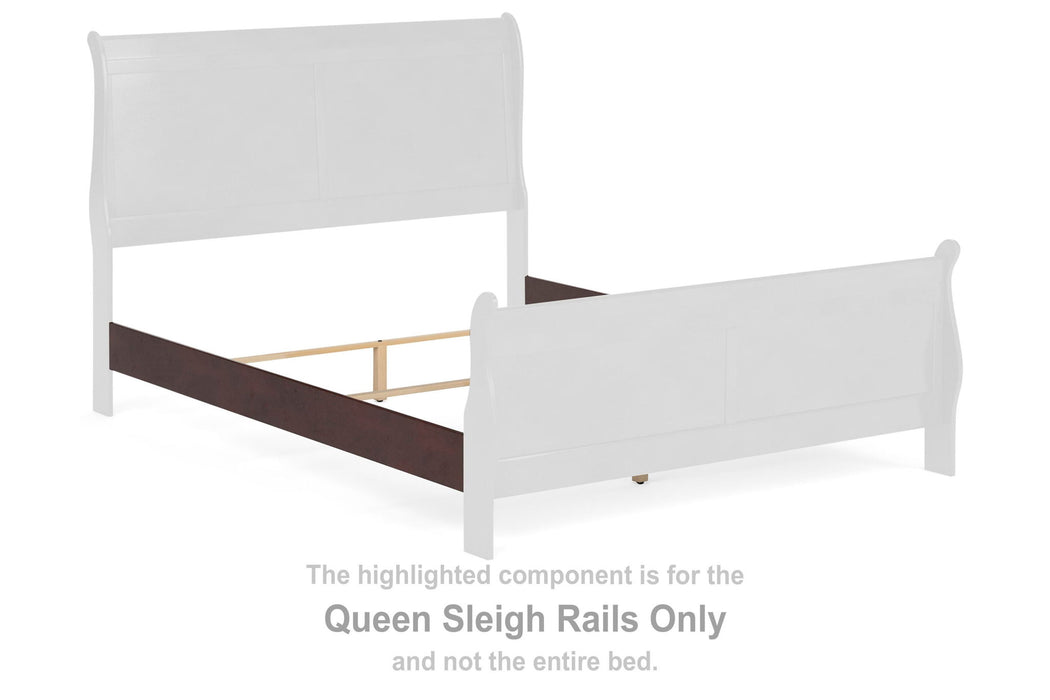 Alisdair - Queen Sleigh Rails - Reddish Brown - Simple Home Plus