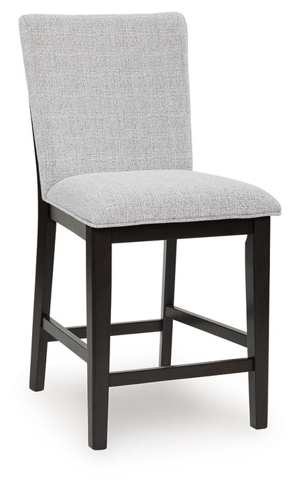 Neymorton - Dark Grayish Brown - Upholstered Barstool (Set of 2) - Simple Home Plus