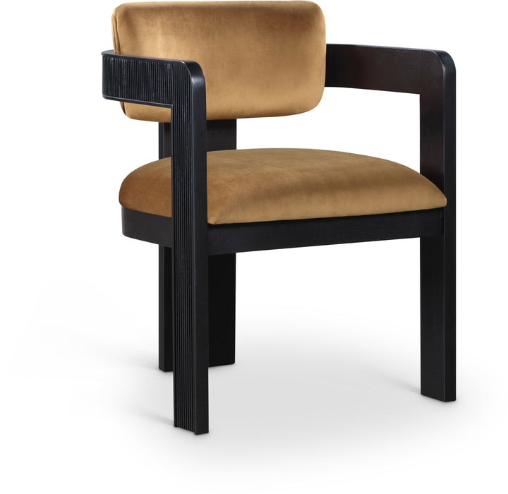 Sacha - Velvet Dining Chair With Black Base (Set of 2) - Simple Home Plus