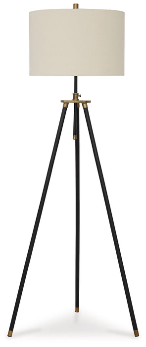 Cashner - Black / Gold Finish - Metal Floor Lamp - Simple Home Plus