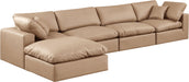 Comfy - 5 Piece Faux Leather Modular Sectional With Chaise - Tan - Simple Home Plus