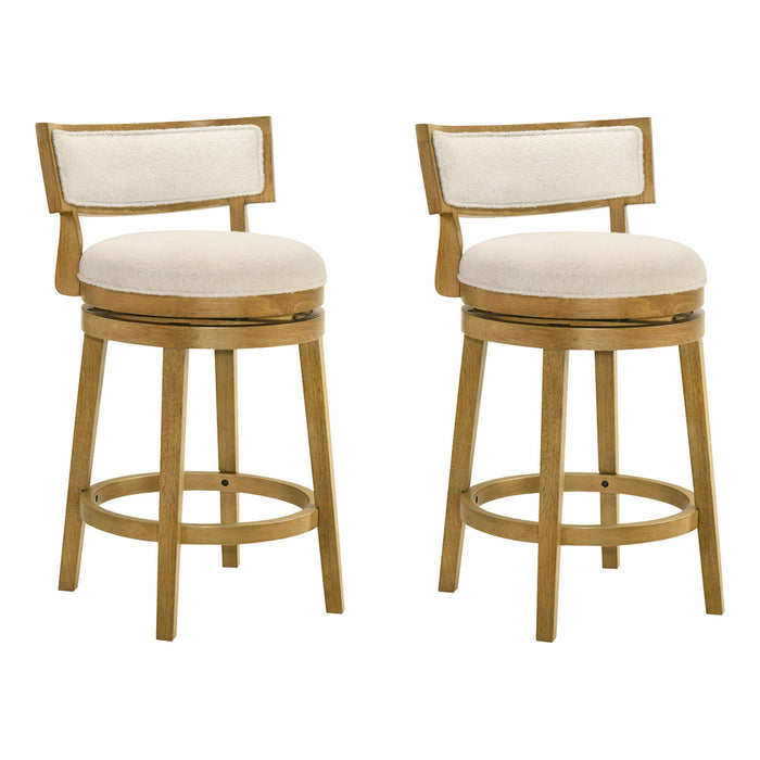 Noely - Modern Farmhouse Swivel Wood Counter Height Kitchen Bar Stool - Simple Home Plus