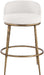 Ferro - Performance Fabric Upholstered Bar Stool - Cream / Antique Brass - Simple Home Plus