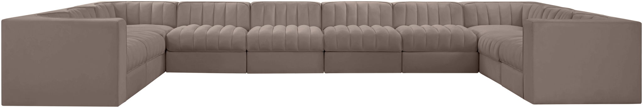 Rummi - Velvet Performance Fabric Upholstered 10 Piece Modular Sectional - Simple Home Plus