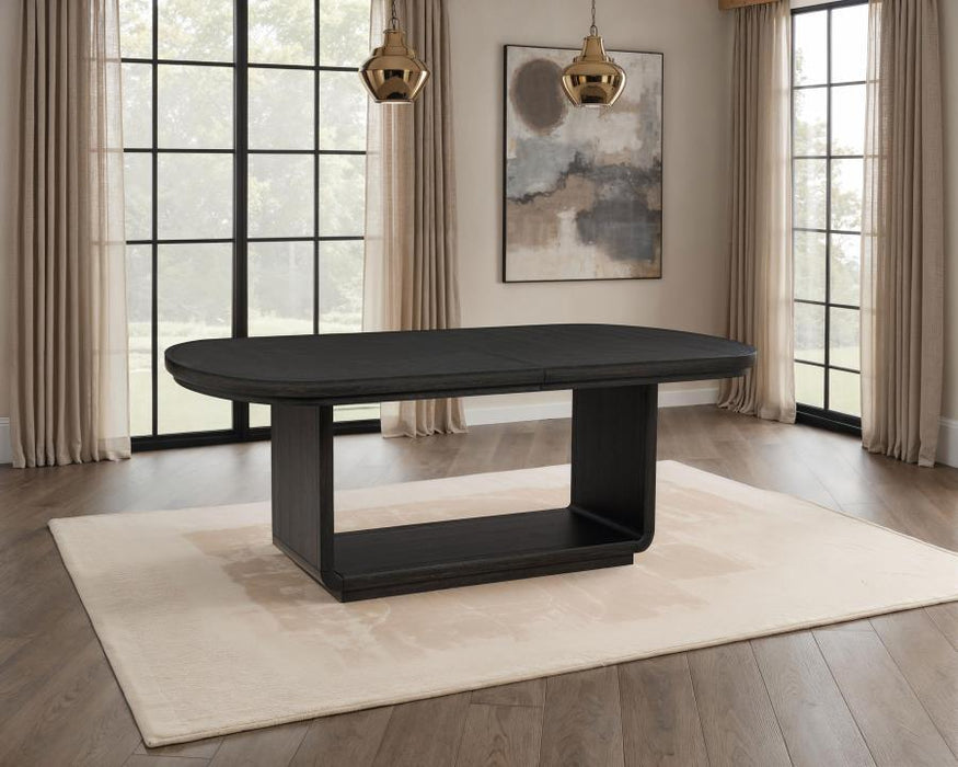 Leandro - 78" Extension Dining Room Table - Burnished Black - Simple Home Plus