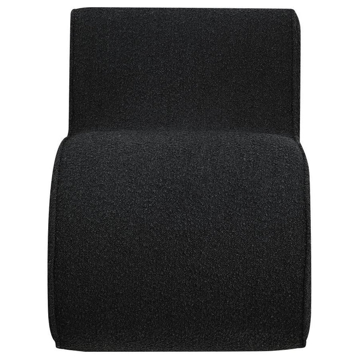 Ronea - Boucle Upholstered Armless Curved Chair - Simple Home Plus