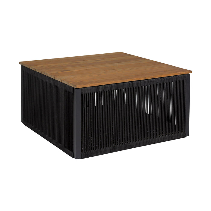 Artesia - Outdoor Patio Coffee Table - Teak / Black - Simple Home Plus