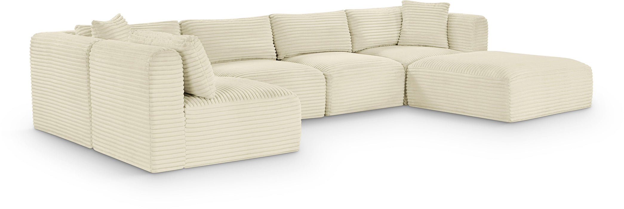 Shaggy - 6 Piece Modular U-Shaped Sectional - Simple Home Plus