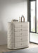 Sonya - 5-Drawer Upholstered Bedroom Chest Of Drawers - Ivory - Simple Home Plus