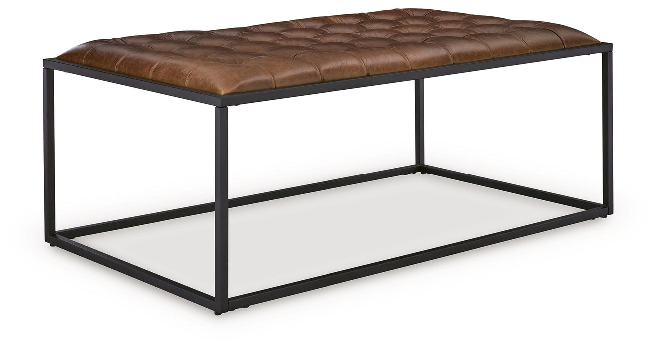 Junsor - Cocktail Ottoman - Brown / Black - Simple Home Plus