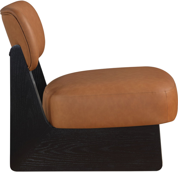 Vetra - Vegan Leather Upholstered Accent Chair With Black Base - Simple Home Plus
