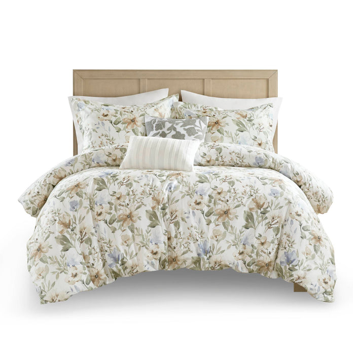 Herbal - King/California King 5 Piece Print Duvet Set - Multi - Simple Home Plus