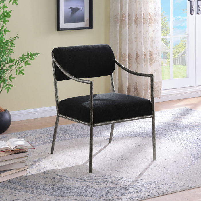 Bastille - Upholstered Dining Arm Chair (Set of 2) - Silver Frame - Simple Home Plus