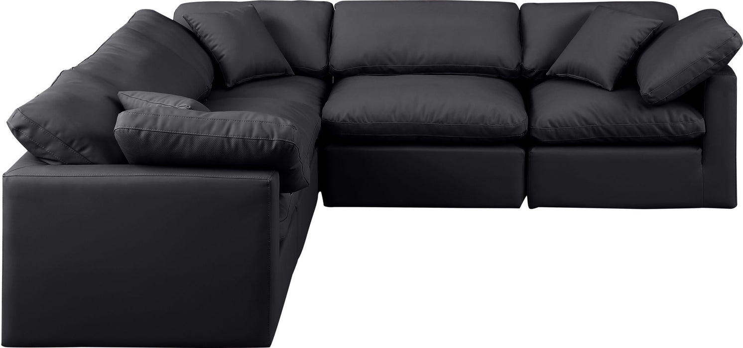 Indulge - Faux Leather 5 Piece Modular Corner Sectional - Simple Home Plus