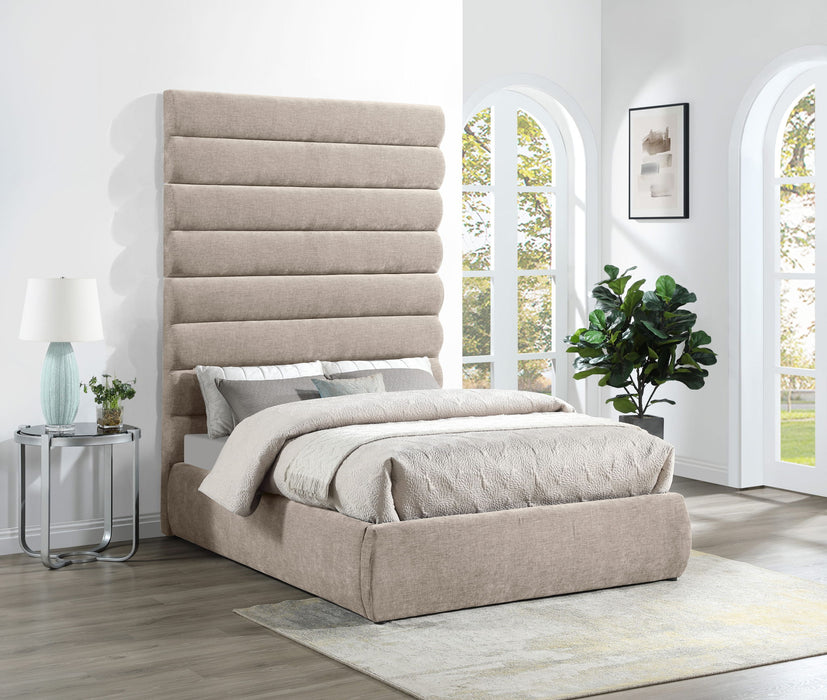 Adam - Chenille Fabric Bed With 89" Headboard - Simple Home Plus